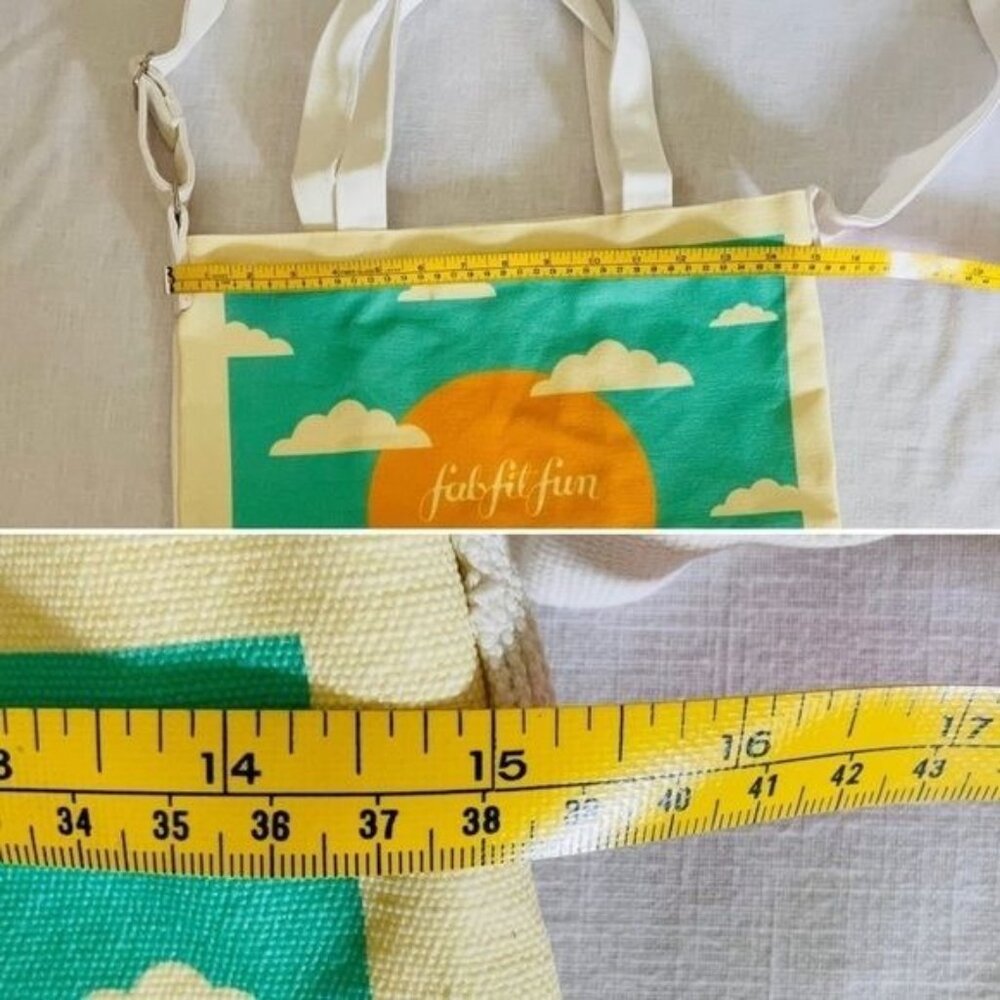 Summer Sunset Canvas Beach Tote FabFitFun Shoulder Bag Foldable Travel Shopping - Picture 6 of 12